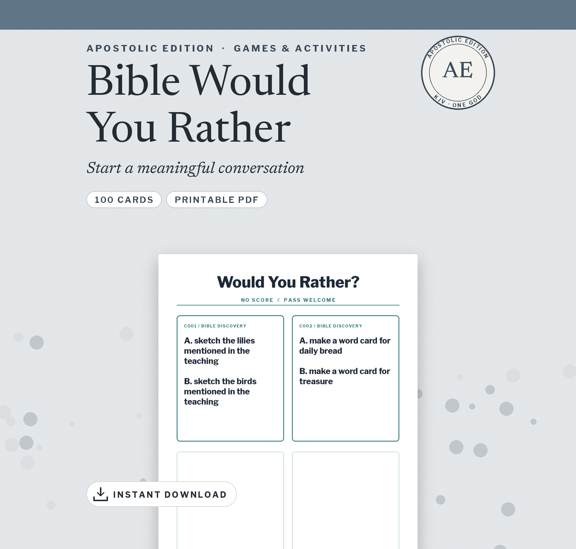 Bible Would You Rather