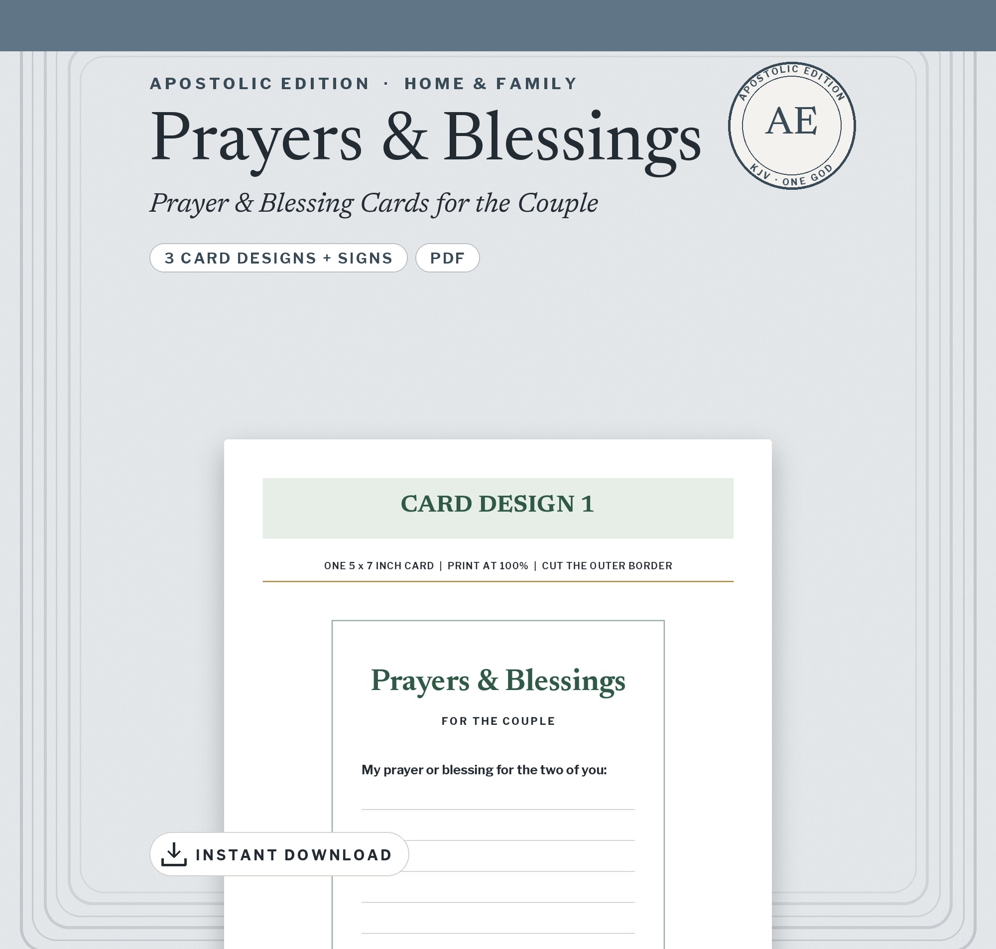 Prayers & Blessings — Apostolic Essentials design preview