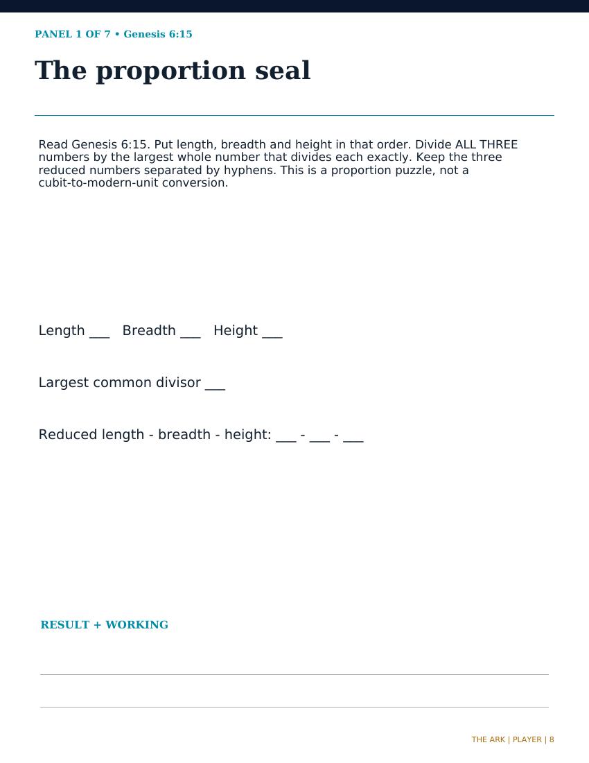 Sample page from The Ark